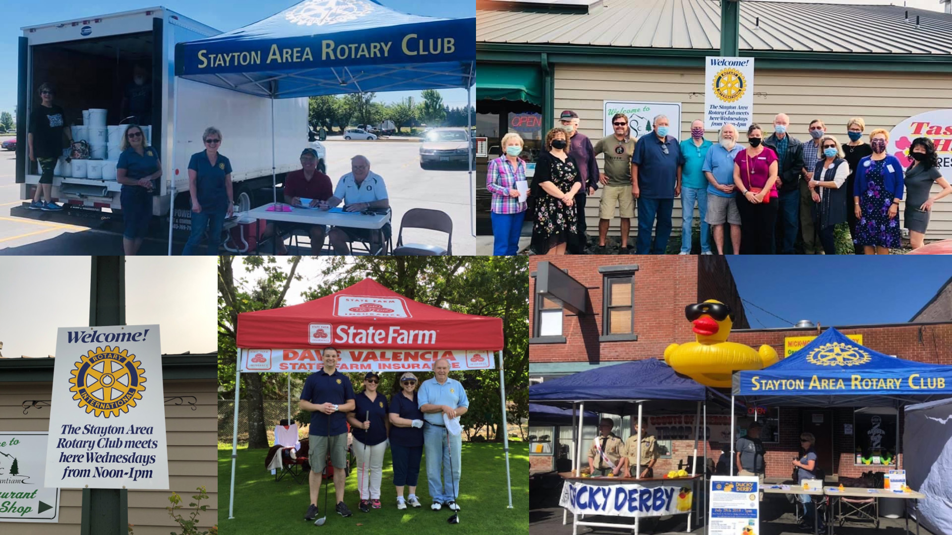 collage of Stayton Area Rotary events and members